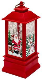Tutumi - LED vianočný lampáš - červená - 20 cm