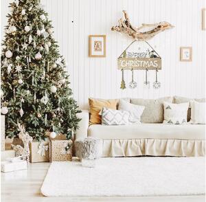Tutumi - Vianočná drevená dekorácia - prírodná/ biela - 20 cm