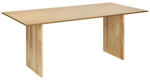 Jedálenský stôl prírodný jaseň MDF 180 x 90 cm nohy z kaučukového dreva dyhovaná doska prírodná povrchová úprava minimalistický štýl