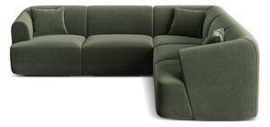 Zelená zamatová rohová pohovka Campi – Cosmopolitan Design