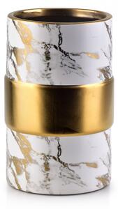 Mondex Váza CRISTIE GOLD 12,5 x 20 cm biely mramor/zlato