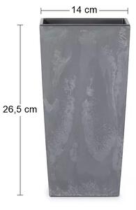 Plastový kvetináč DURS140E 14 cm - tmavosivá