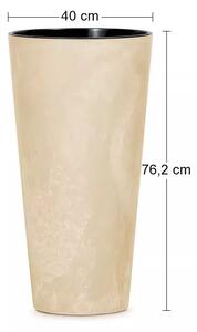 Vysoký plastový kvetináč DTUS400E 40 cm - slonovinová