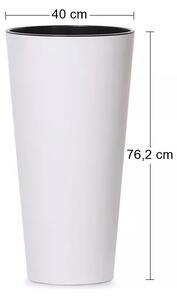 Vysoký plastový kvetináč DTUS400 40 cm - biela