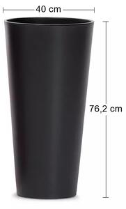 Vysoký plastový kvetináč DTUS400 40 cm - antracit