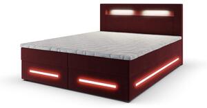 Čalúnená posteľ boxspring MANU + topper, 180x200, monolith 59