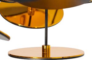 Dizajnové stropné svietidlo čierne so zlatým 54cm 3-svetlo - Cerchio