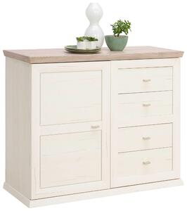KOMODA, sivá, biela, 107,9/89,5/43 cm Hom`in - Obývacie zostavy