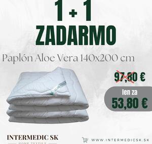 INTERMEDIC SK Paplón Aloe Vera – 140x200 cm, jemný dotyk, celoročný, výťažok z aloe vera, prateľný, vhodný pre citlivú pokožku, akcia 1+1 ZADARMO