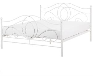 Posteľný rám biela kovová posteľ king size 160x200 cm retro vintage