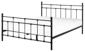 Posteľový rám posteľ čierna EU king size 160x200 cm kovová konštrukcia