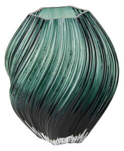 Tmavozelená sklenená ručne vyrobená váza (výška 23 cm) – House Nordic