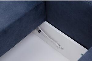 Rozkladacia rohová sedačka sivomodrá BALI, 2 x úložný prostor