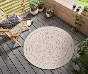 NORTHRUGS - Hanse Home koberce Kusový koberec Twin-Wendeteppiche 105414 Linen kruh – na von aj na doma - 140x140 (priemer) kruh cm