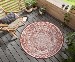NORTHRUGS - Hanse Home koberce Kusový koberec Twin Supreme 105497 Cayenne kruh – na von aj na doma - 140x140 (priemer) kruh cm