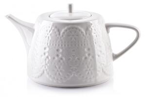 Affekdesign Porcelánová kanvica na čaj a kávu KORONKA 1L biela