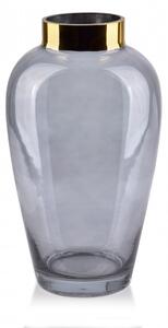 Mondex Sklenená váza Serenite 27 cm sivá