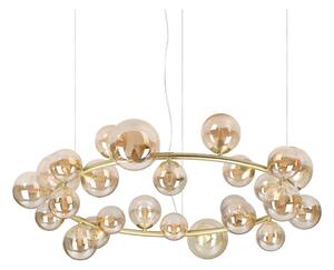 Ideal Lux - LED luster na lankách PERLAGE 25xG9/3W/230V 110 cm zlatá/dymovo-béžová