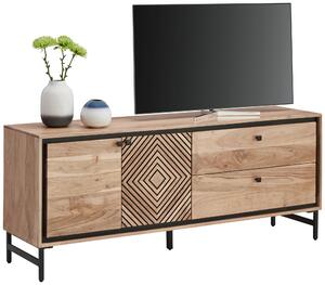 NÍZKA KOMODA, akácia, čierna, farba akácie, 160/65/40 cm Ambia Home - Komody
