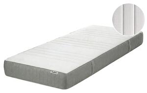 Matrac z pamäťovej peny biely a sivý polyester 80 x 200 cm stredne tvrdý so snímateľným poťahom memory foam