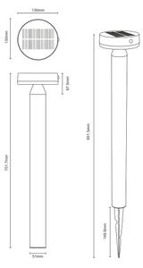 Zuma Line PT33613 - LED Solárna lampa CARLI LED/4,5W/2000 mAh IP44 čierna