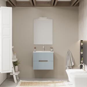 Kúpeľňový Nábytok Závesný 60 Cm Prírodný Dub A čelo Matné Modré | Magnolia