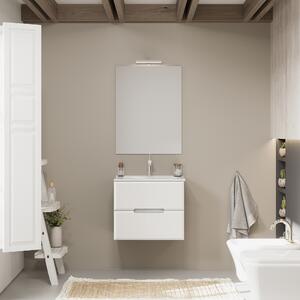 Kúpeľňový Nábytok Zásuvky Matné Biele, Bok Drevo Sivý Dub | Magnolia
