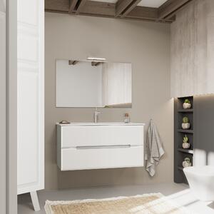 Kúpelňový Nábytok Zásuvky Matné Biele A Sivé Drevo 100 Cm | Magnolia