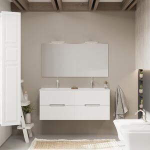 Kúpeľňový Nábytok Biely A Sivý 120 Cm, 4 Zásuvky, Dvoj Umývadlo | Magnolia