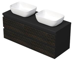 Kúpeľňová skrinka s krycou doskou SAT Cube Way 120x47,5x46 cm hnedá mat CUBE3D461202ZHKD