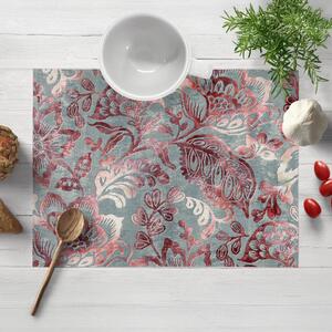 Biante Zamatové prestieranie na stôl Tamara TMR-054 Abstraktné vínové kvety na sivozelenom 30x40 cm