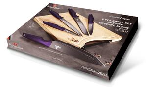 BERLINGERHAUS Sada nožov s nepriľnavým povrchom + doska 6 ks Purple Eclipse Collection BH-2832