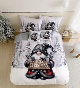3 dielne 3D obliečky Polycotton Vianočné Gnome čierny 200x140cm+90x70cm TiaHome
