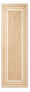 Krémovobiely/v prírodnej farbe obojstranný/ručne tkaný jutový behúň 80x250 cm Looma – Hanse Home