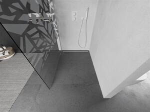 Mexen Kioto, Walk-In sprchová zástena 80 x 200 cm, 8mm sklo číre/biely vzor, biely profil, 800-080-101-20-85