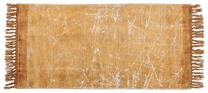 Koberec oranžový viskóza a bavlna 80 x 150 cm so strapcami moderný glamour štýl