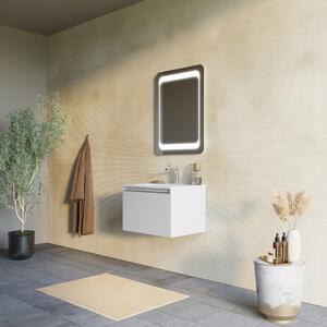 Kúpeľňový Nábytok Matný Svetlo Sivý 60cm, Umývadlo A Zrkadlo 60x80 | Monaco