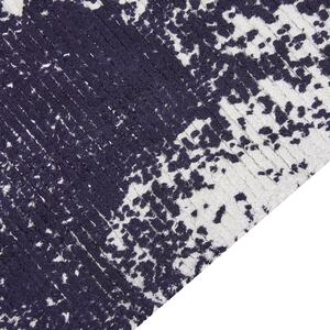 Koberec fialová a biela viskóza a bavlna 80 x 150 cm so vzorom a strapcami vintage dizajn