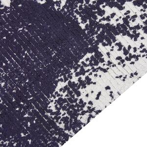 Koberec fialová a biela viskóza a bavlna 140 x 200 cm so vzorom a strapcami vintage dizajn