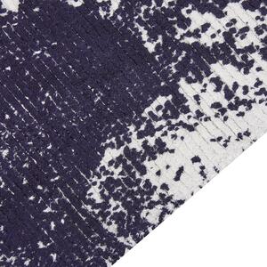Koberec fialová a biela viskóza a bavlna 160 x 230 cm so vzorom a strapcami vintage dizajn
