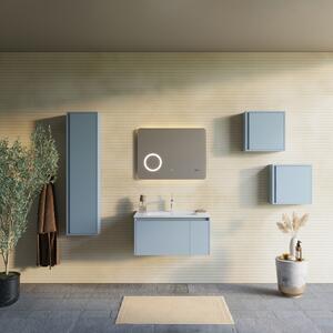 Kúpeľňový Nábytok Závesný 80 Cm Matný Svetlo Modrý S Umývadlom A Zrkadlom | Monaco