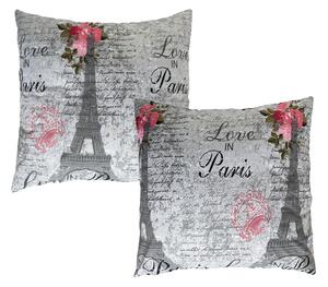 XPOSE® Bavlnená obliečka na vankúš PARIS - ružová 40x40 cm 2ks