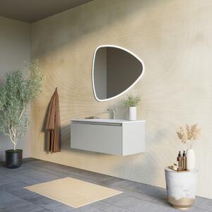 Kúpeľňový Nábytok 100cm Matný Pieskový, Umývadlo, Zrkadlo V Tvare Slzy 100x85 | Monaco