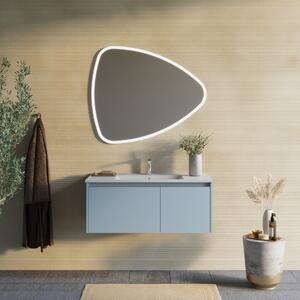 Kúpeľňový Nábytok Závesný S Umývadlom 100cm Matný Modrý, Led Zrkadlo | Monaco