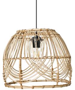 Závesná lampa prírodná ratanové tienidlo železný rám boho štýl ručná výroba osvetlenie