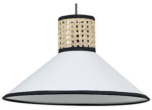 Závesná lampa prírodná biela čierna polyester ratan bavlna 188 cm okrúhle kužeľovité tienidlo moderný štýl osvetlenie kuchyňa jedáleň
