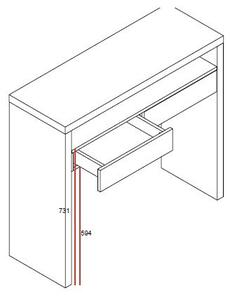 Pracovný stôl s výsuvnou doskou Console Mel