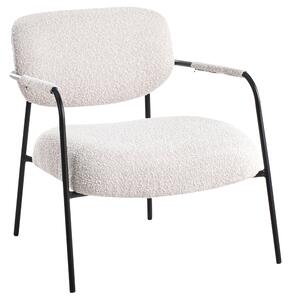 Kreslo svetlobéžové polyesterové čalúnenie kovový rám mid-century moderný štýl obývacia izba spálňa