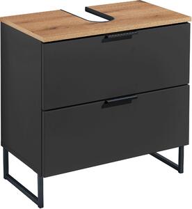 SKRINKA POD UMÝVADLO, sivá, čierna, farba duba, 60/60/35 cm home24 - Kúpeľňové skrinky, Online Only