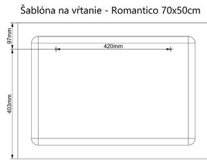 LED zrkadlo Romantico 70x50cm teplá biela - wifi aplikácia